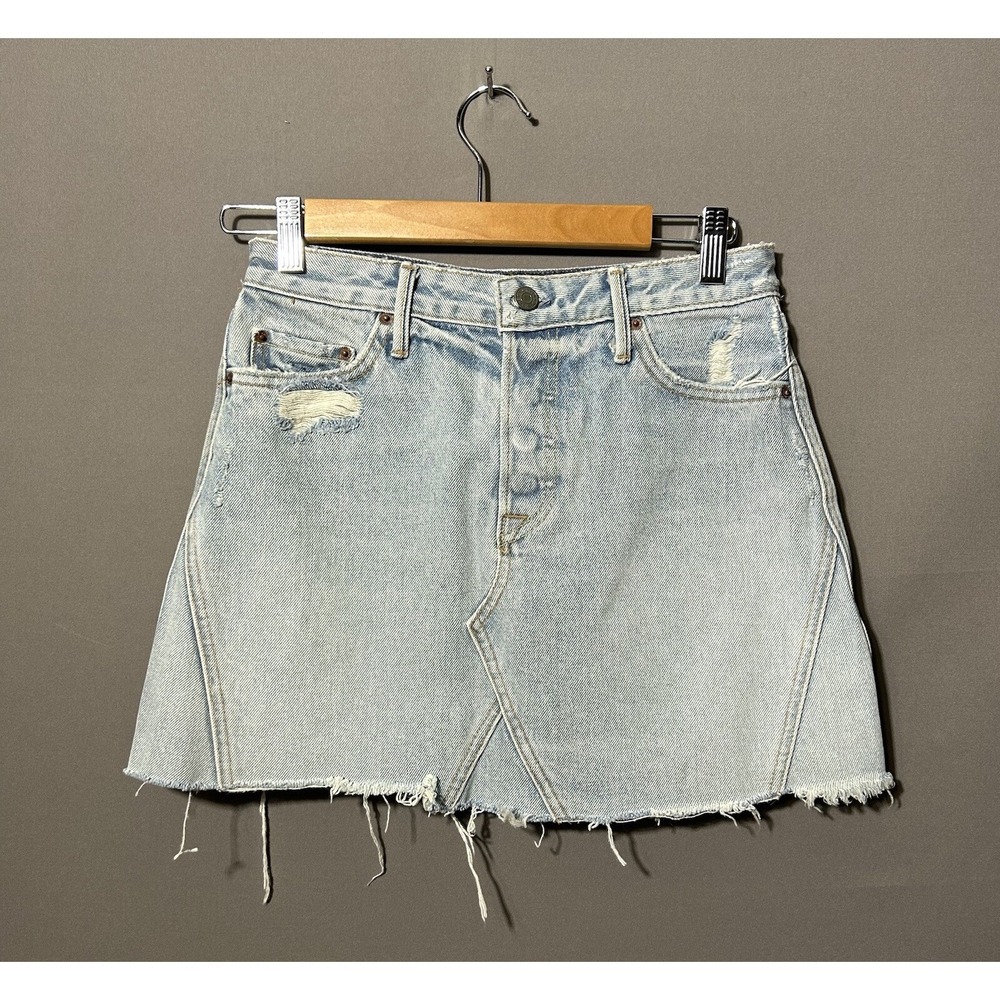 GRLFRND Eva Denim Size 26 A-Line Mini Skirt Button-Fly Women's - Picture 1 of 9